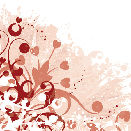 Grunge floral background with blots, vector illustrationのイラスト素材