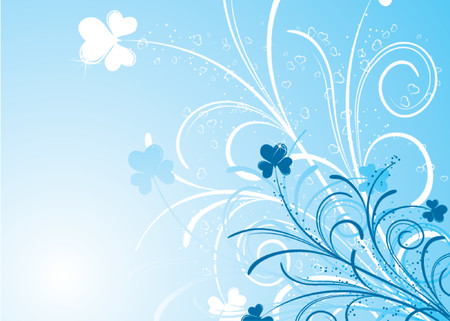 Floral background with hearts, vector illustrationのイラスト素材