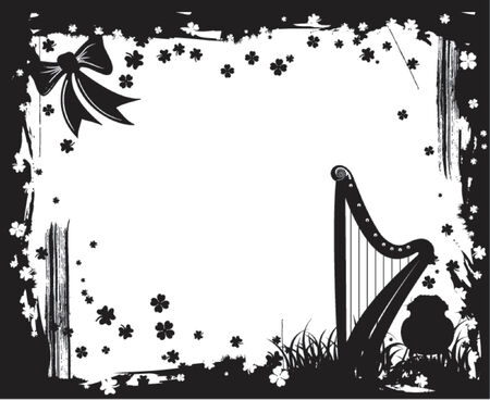 Grunge paint St. Patrick's Day frame, element for design, vector illustrationのイラスト素材