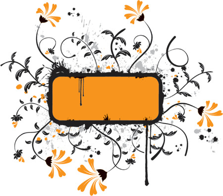 Abstract floral frame, element for design, vector illustrationのイラスト素材