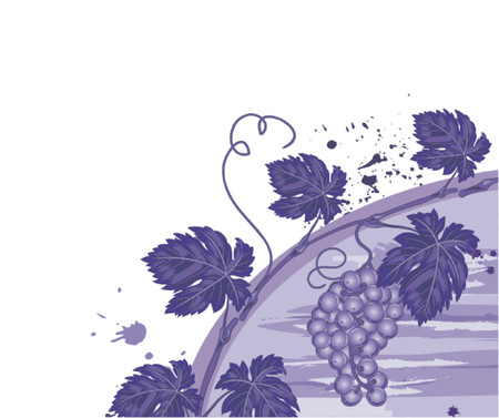 Grunge vine background with grapes, element for design, vector illustrationのイラスト素材