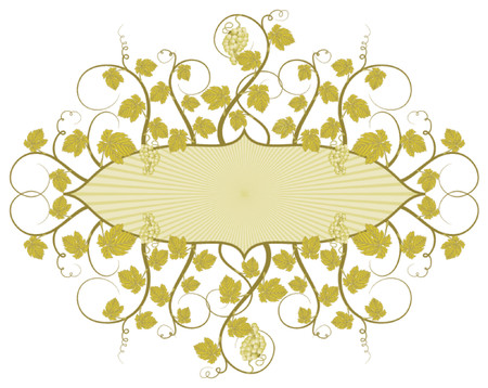 Grunge vine frame with grapes, element for design, vector illustrationのイラスト素材