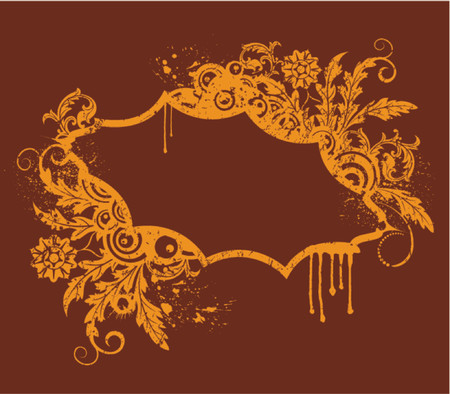 Abstract grunge floral frame, element for design, vector illustrationのイラスト素材
