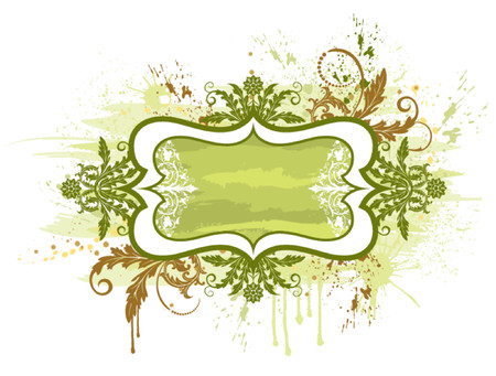 Abstract grunge floral frame, element for design, vector illustrationのイラスト素材