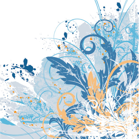Grunge paint floral chaos, element for design, vector illustrationのイラスト素材