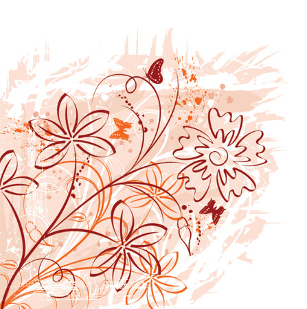 Grunge paint floral chaos, element for design, vector illustrationのイラスト素材