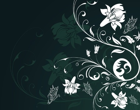 Flower background with butterfly, element for design, vector illustrationのイラスト素材