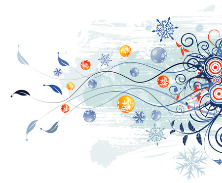 Abstract grunge paint christmas background with baubles, element for design, vector illustrationのイラスト素材
