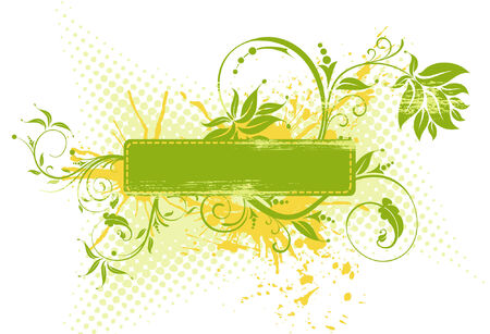 Grunge paint flower frame, element for design, vector illustrationのイラスト素材