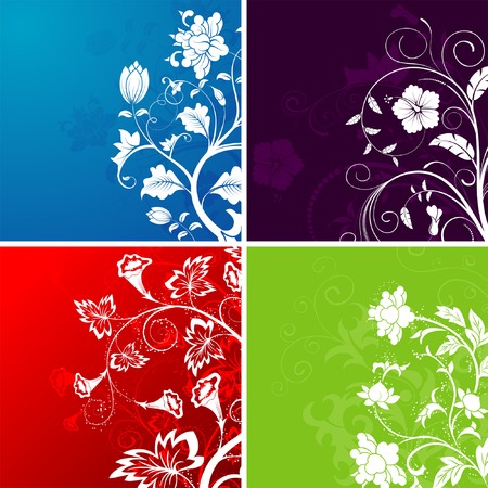 Set flower background, element for design, vector illustrationのイラスト素材