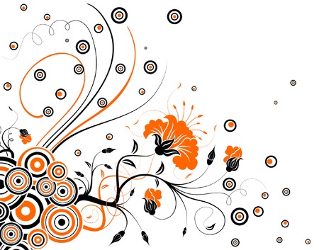 Flower background with circle, element for design, vector illustrationのイラスト素材