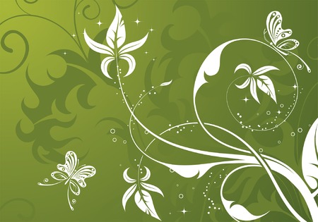 Floral background with butterfly, element for design, vector illustrationのイラスト素材