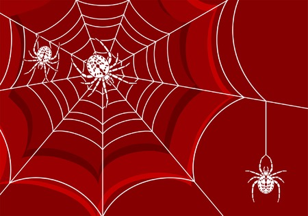 Background with web and spider, element for design, vector illustrationのイラスト素材