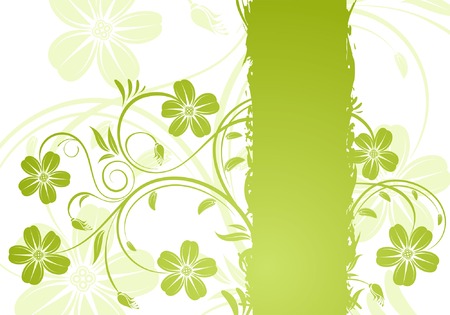 Grunge floral frame, element for design, vector illustrationのイラスト素材