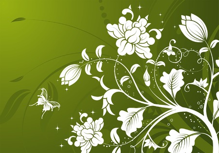 Floral background with butterfly, element for design, vector illustrationのイラスト素材