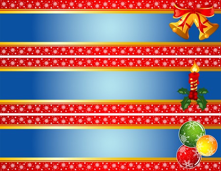 Three Christmas frame with candle, bell, snowflakes, element for design, vector illustrationのイラスト素材