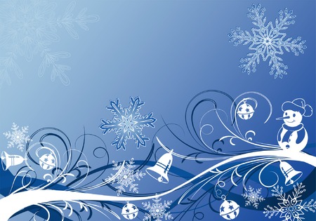 Christmas background with snowflake and decoration element, vector illustrationのイラスト素材