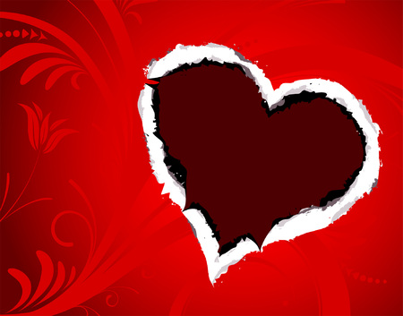 Torn paper with hole like Heart, element for design, vector illustrationのイラスト素材