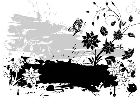 Grunge Floral background for design, vector illustrationのイラスト素材