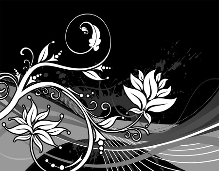 Floral Background with wave pattern, element for design, vector illustrationのイラスト素材