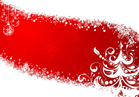 Christmas Frame with baubles and Tree, element for design, vector illustrationのイラスト素材