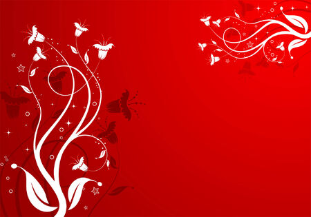 Floral Background for design with star, vector illustrationのイラスト素材