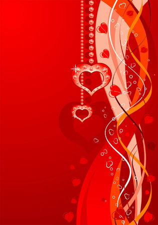 Valentines Day background with Hearts, Diamond and wave pattern, element for design, vector illustrationのイラスト素材