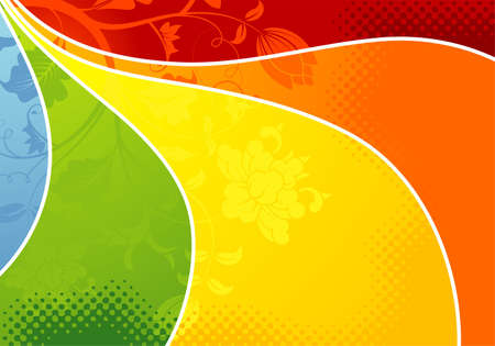 Floral background with rainbow color, element for designのイラスト素材