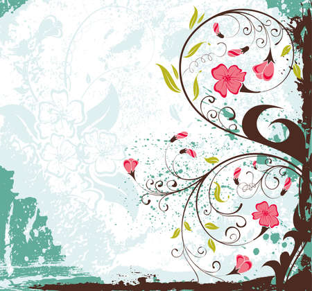 Grunge paint flower background, element for designのイラスト素材