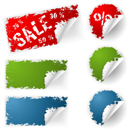 Collect grunge sticker, element for design,  illustrationのイラスト素材