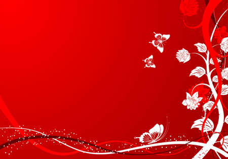 Floral Background with butterfly, element for design,  illustrationのイラスト素材