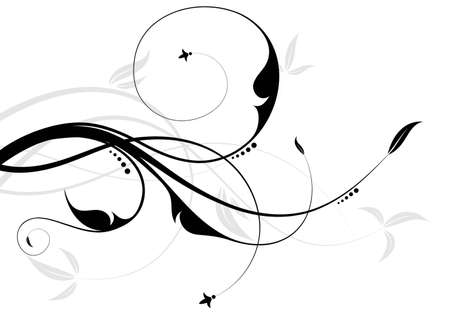 Floral ornament with leaf, element for design, illustrationのイラスト素材