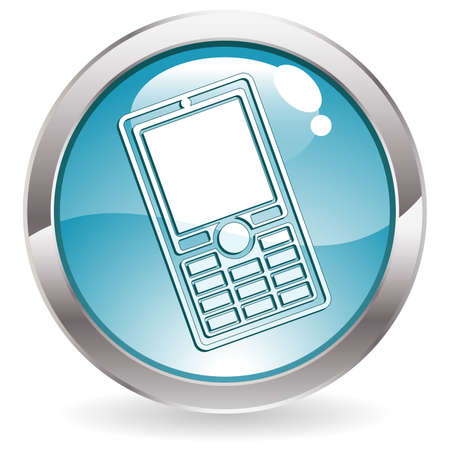 Three Dimensional circle button with telephone icon, のイラスト素材