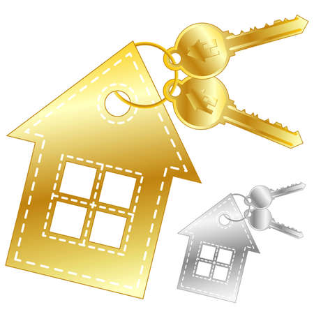 Icon with house and bunch of keys, element for design,  illustrationのイラスト素材
