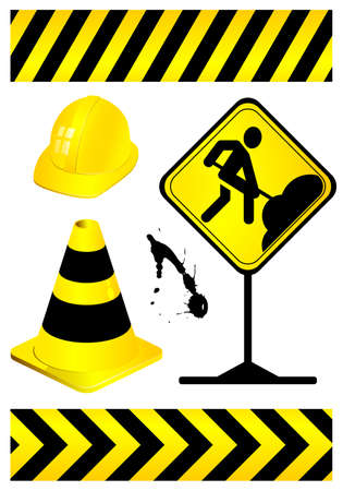 Collect element of under construction,  illustrationのイラスト素材