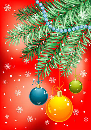 Christmas background with baubles, element for design,  illustrationのイラスト素材