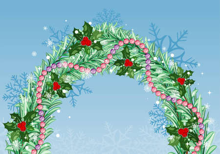 Christmas background with branch fir, element for design のイラスト素材