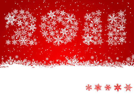 Christmas background with text 2011 year のイラスト素材