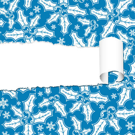 Torn Christmas decorative paper with hole, element for design のイラスト素材