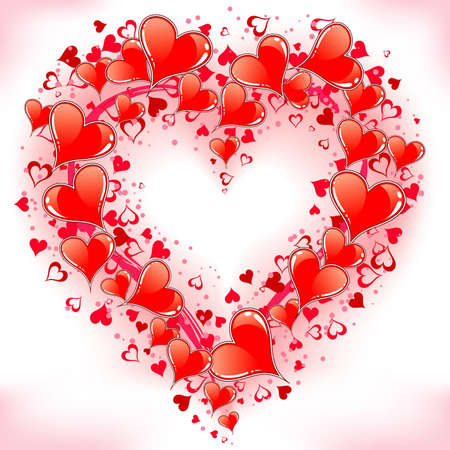 Valentines Day background with Hearts, element for design,   illustrationのイラスト素材