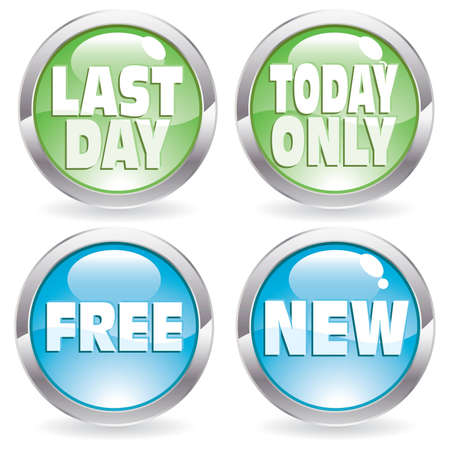 Set of buttons with label for trade, vector illustrationのイラスト素材