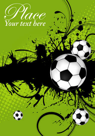 Soccer ball on grunge background, element for design, vector illustrationのイラスト素材