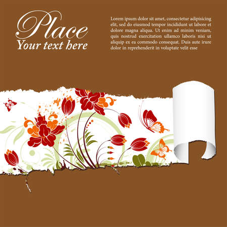 Floral Background with hole, element for design, vector illustrationのイラスト素材