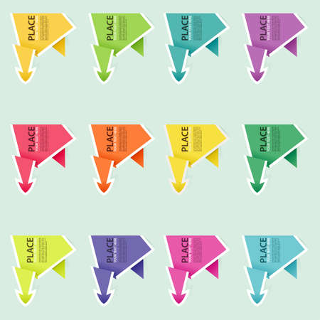 Collect Paper Origami Arrow, element for design, vector illustrationのイラスト素材