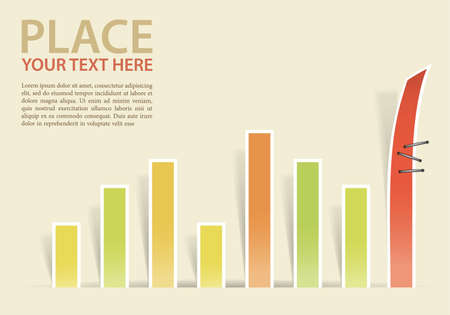 Conceptual Business charts with staple, eps10 vector illustrationのイラスト素材