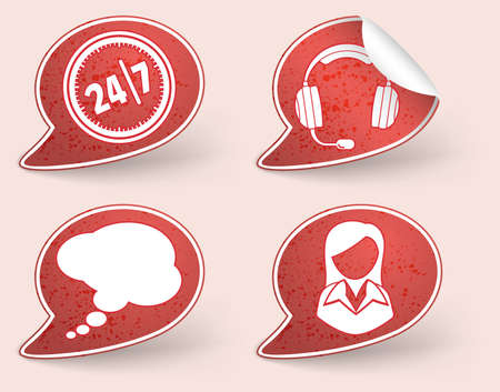 Collect Sticker with business woman and consultant icon, element for design, eps10 vector illustrationのイラスト素材