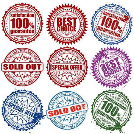 Collection stamps to store, element for design, vector illustrationのイラスト素材