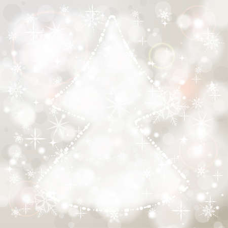 Christmas Background with snowflakes and Christmas Tree, element for design, vector illustrationのイラスト素材