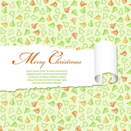 Torn Christmas Decorative Paper with Hole, element for design, vector illustrationのイラスト素材