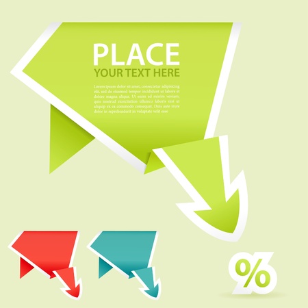 Paper Origami Arrow Downward, element for design, illustrationのイラスト素材